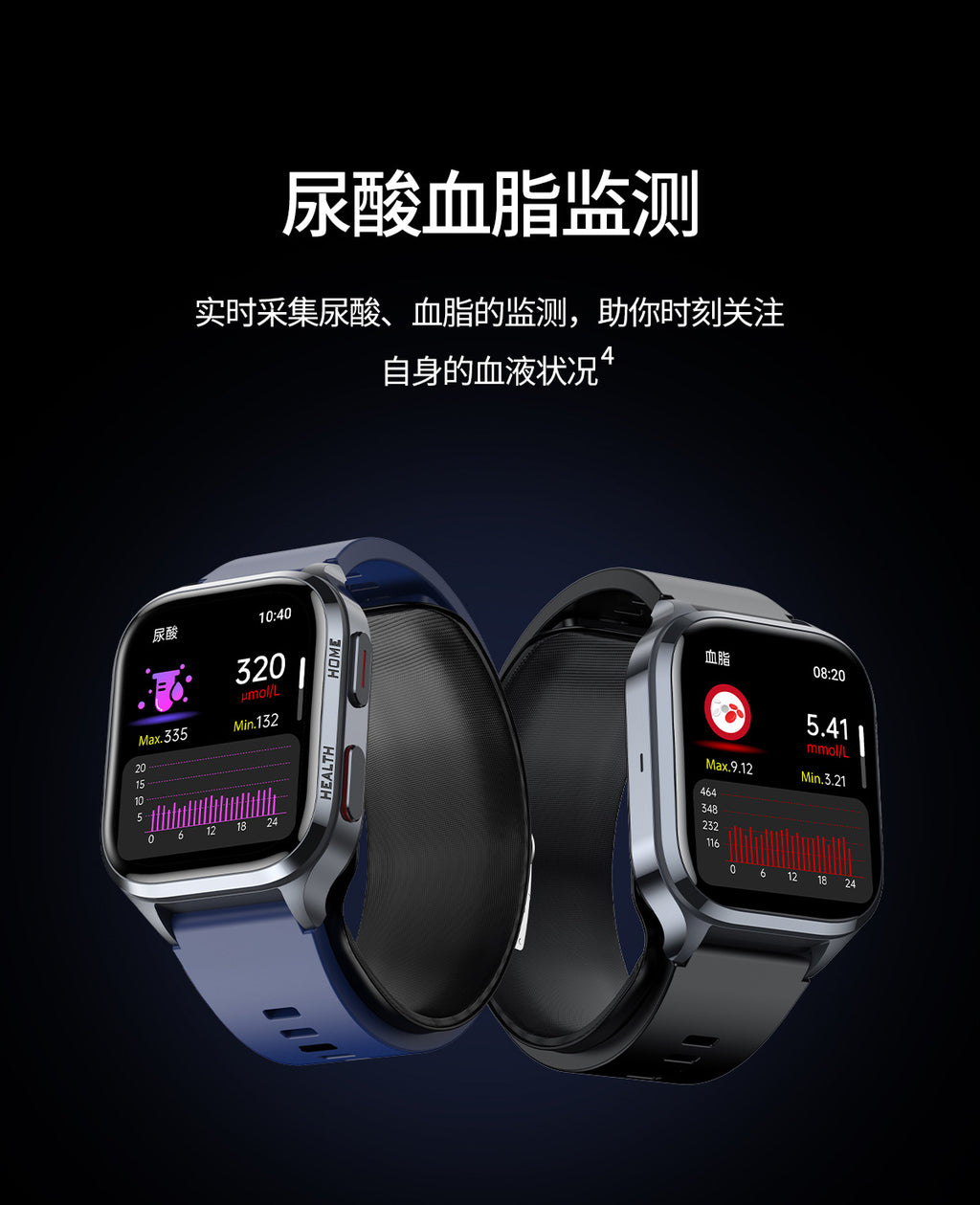 S18Air Pump Blood Pressure Smart Watch Airbag Blood Pressure Heart Rate Blood Oxygen Body Temperature Monitoring Smart Watch S28Health