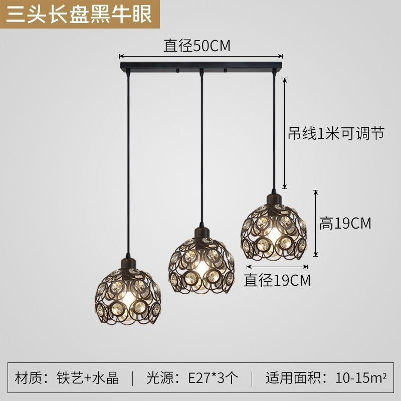Export Simple Restaurant Crystal Pendant Light Single Head3Headboard Pendant Light Dining Table Bar Crystal Pendant Light Wholesale