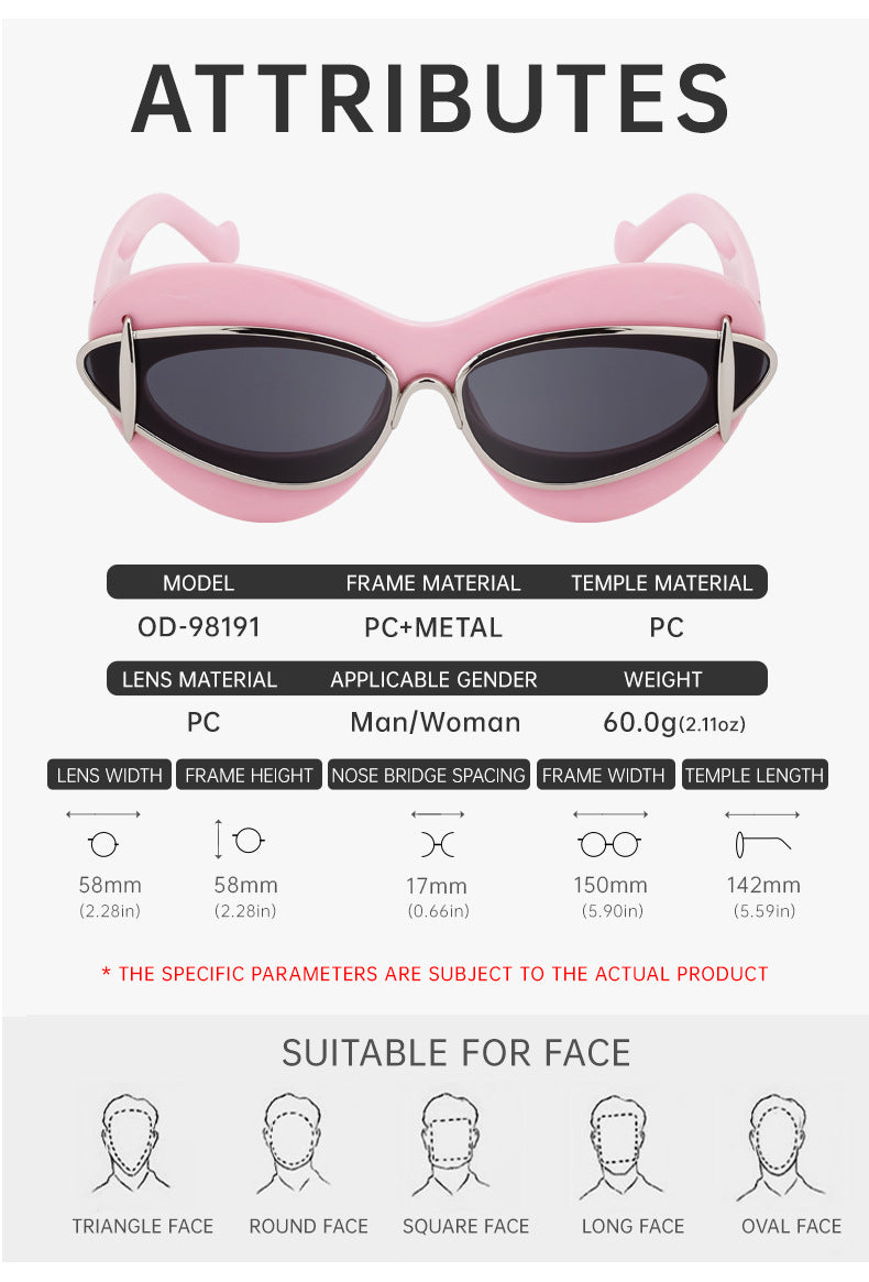 New European and American Fashion Cat Eye Sunglasses for Women Driving, Same Style as Internet Celebrities Y2K Trendy Small Frame Sunglasses sunglas