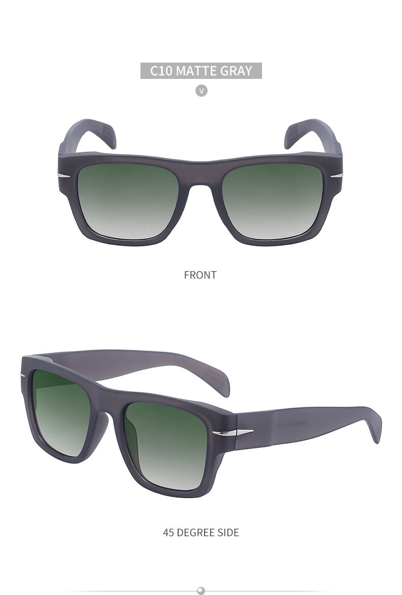 David's Retro Sunglasses for Men, European and American Style, Fashionable Trendy Square Frame Sunglasses, High-End Full Frame Glasses for Men