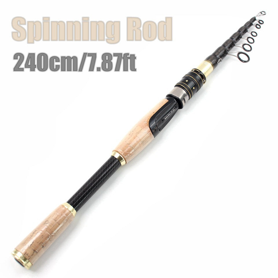 Manufacturer Wholesale Dropshipping Fishing Gear Ultra Short Portable Fishing Rod Small Sea Rod Carbon Fiber Fishing Rod Telescopic Lure Rod
