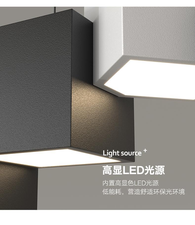 Art Cube Restaurant Light Modern Dining Table Pendant Light Simple Trendy Office Desk Bar Counter Study Room Restaurant Grand Lighting Fixture
