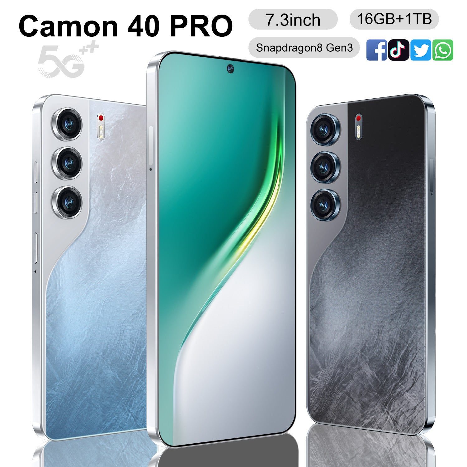 Hot-Selling Smartphones Camon40 Pro Factory in stock7.3Inch16G+1T Android All-in-One Device