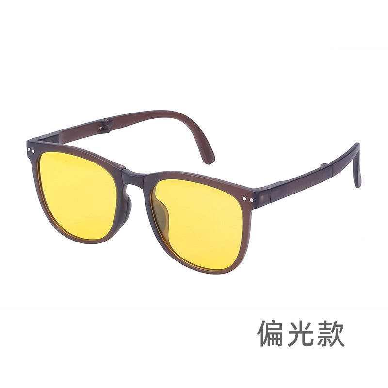 New Fashion Foldable Sunglasses for Women UV Protection Polarized Sunglasses Trendy Portable Full Frame Sun Glasses