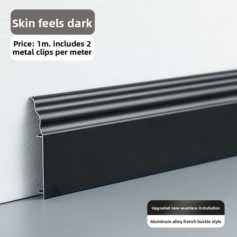 Aluminum alloy skirting board7cm Ultra-narrow double-layer snap-on skirting board, ultra-thin self-adhesive metal aluminum alloy baseboard