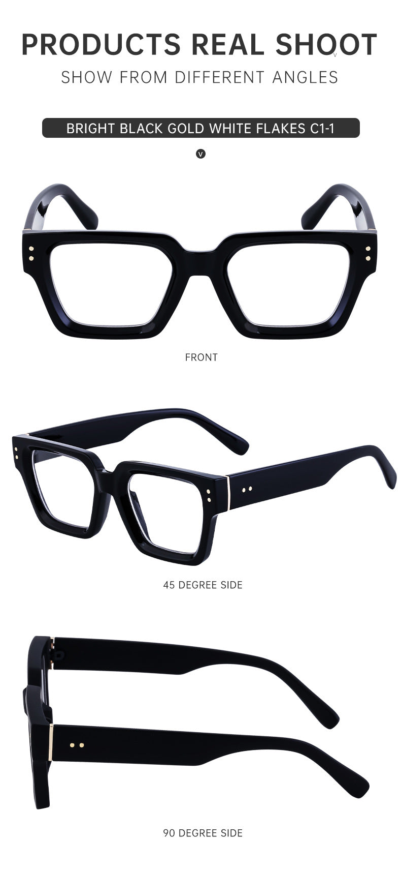 2025New European and American Fashion Square Frame Glasses for Women, Can Be Paired with Prescription or Non-Prescription Lenses, Men's Optical Frames Wholesale