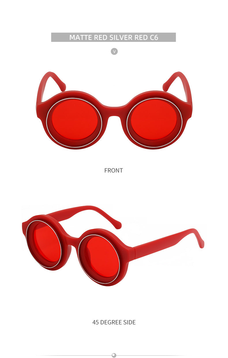 Sunglasses European and American Fashion Round Frame Sunglasses Men's High-end Sunglasses Men's Wholesale sunglasses