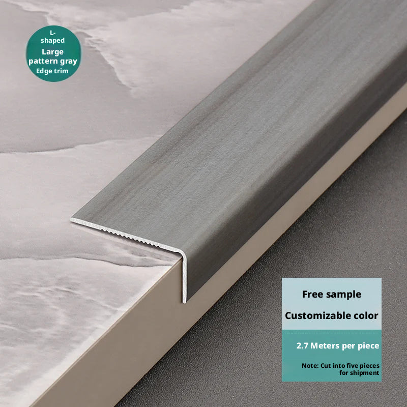 Large panters gray edge trim, customizable color, shown with a free sample on a surface.