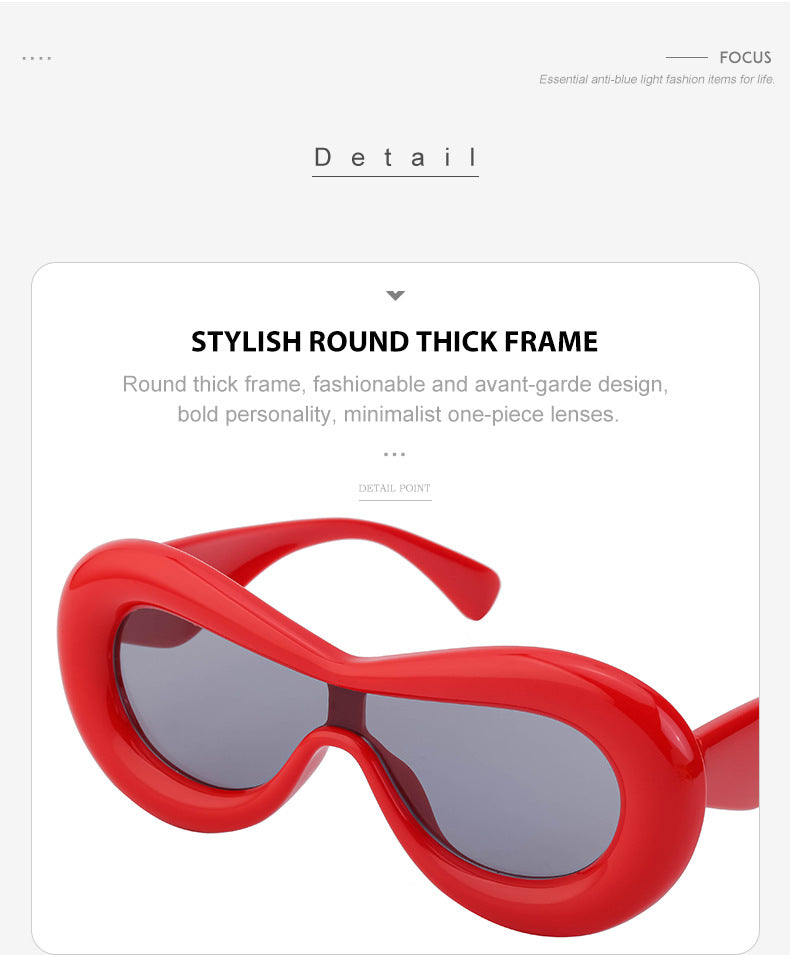 Europe and America Y2K Sunglasses for Women Trendy One-Piece Sunglasses Party Quirky Street Style Fashion Women's Glasses Wholesale