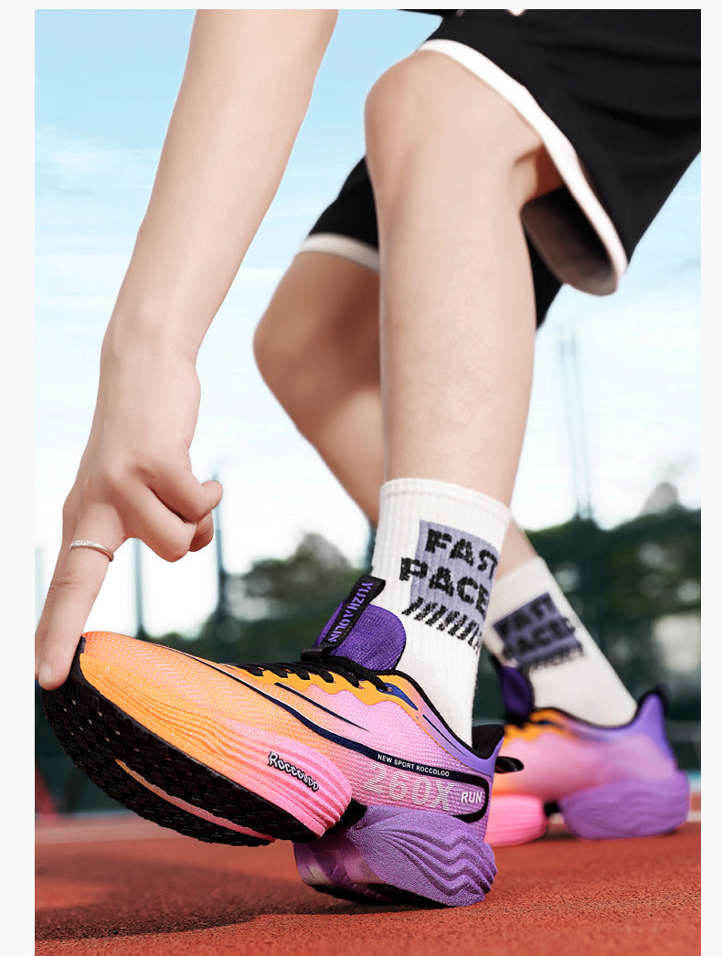 2025New Carbon Plate Anti-Slip Soft Sole Sports Shoes Dropshipping Couple Mesh Breathable Racing Running Shoes