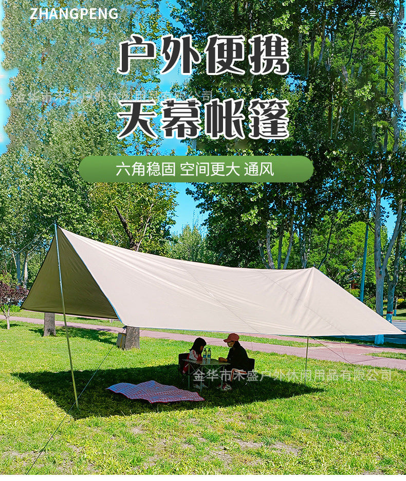Camping Tarp Wholesale In Stock Camping Tent Outdoor Sunshade Portable Sun Protection Rainproof Tarp Tent