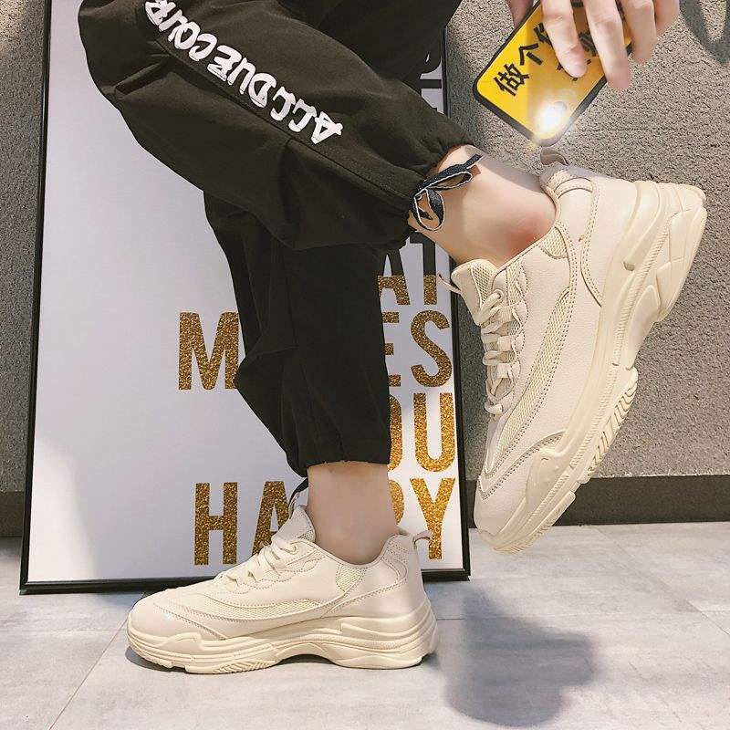 Men's Shoes Spring Summer ins Super Popular Shoes Korean Style Trendy Harajuku Style Height-Increasing Cushioned Sports Dad Shoes for Men