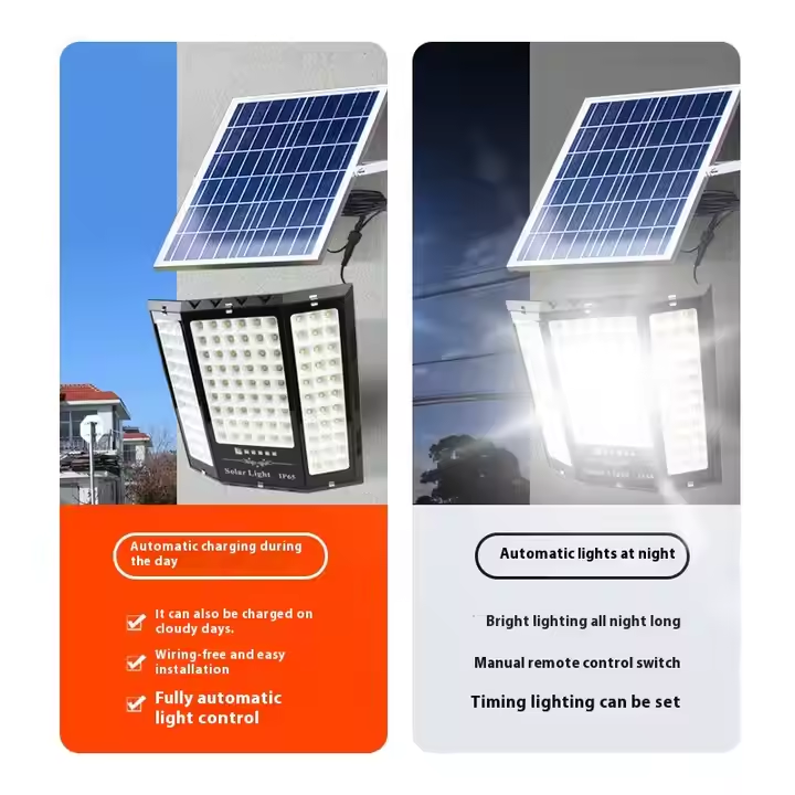 Solar-Flutlicht ABS IP65 Wasserdichte Gartenbeleuchtung 100W200W300W Intelligente Lichtsteuerung Solarlicht