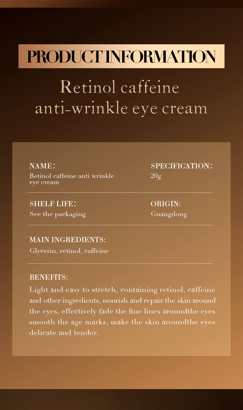 Full English Retinol Caffeine Eye Cream SADOER Improve Dark Circles, Eye Wrinkles, and Eye Bags  Wholesale