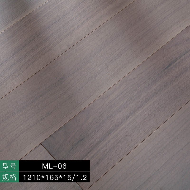 【Door-to-Door Installation】Morandi Style 15mm Lock Buckle Glue-free Installation Black Walnut New Three-layer Flooring Solid Wood