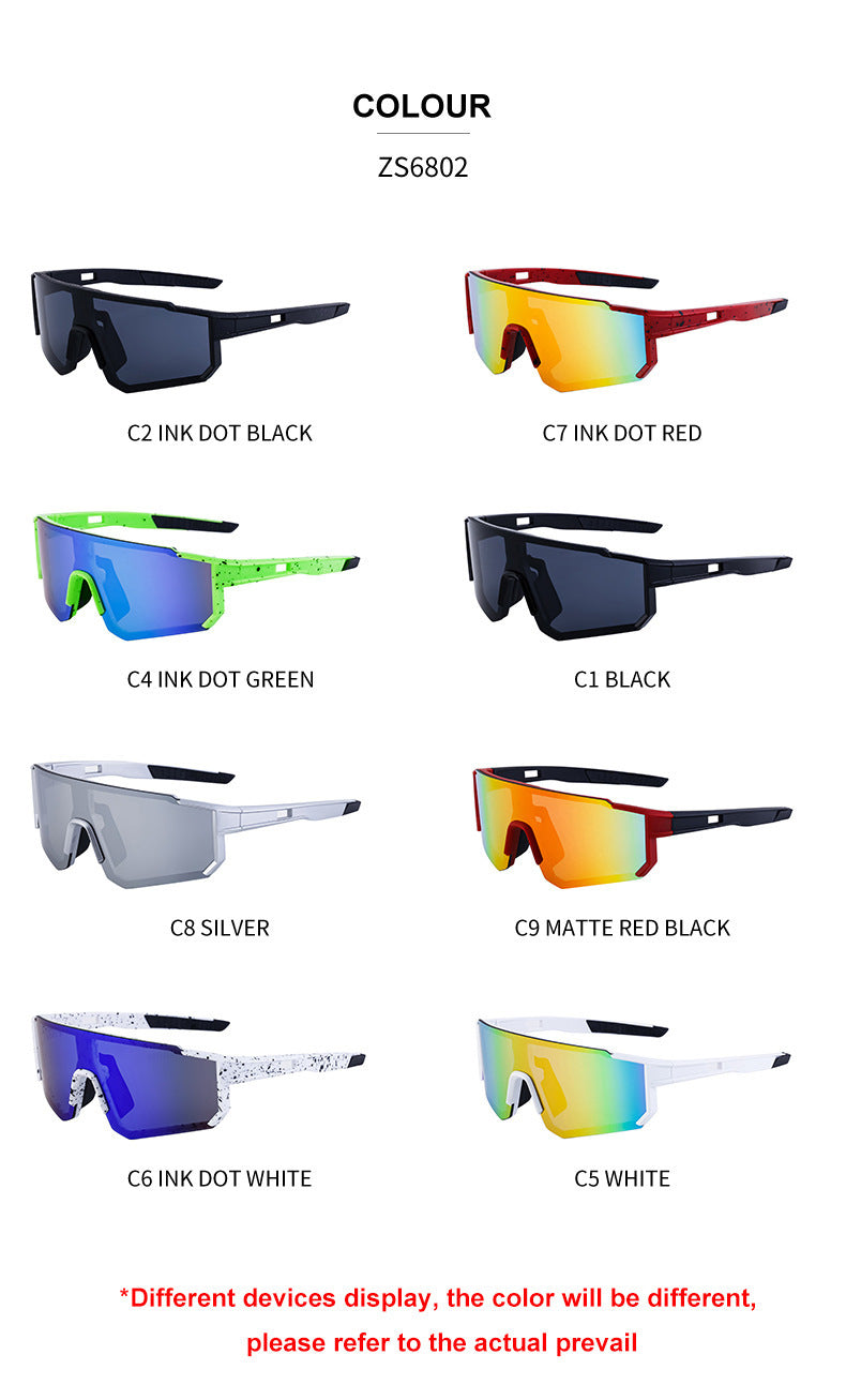 Outdoor Cycling Windproof Sunglasses for Men and Women, European and American Style One-piece Mountaineering Polarized Sunglasses Wholesale sunglasses