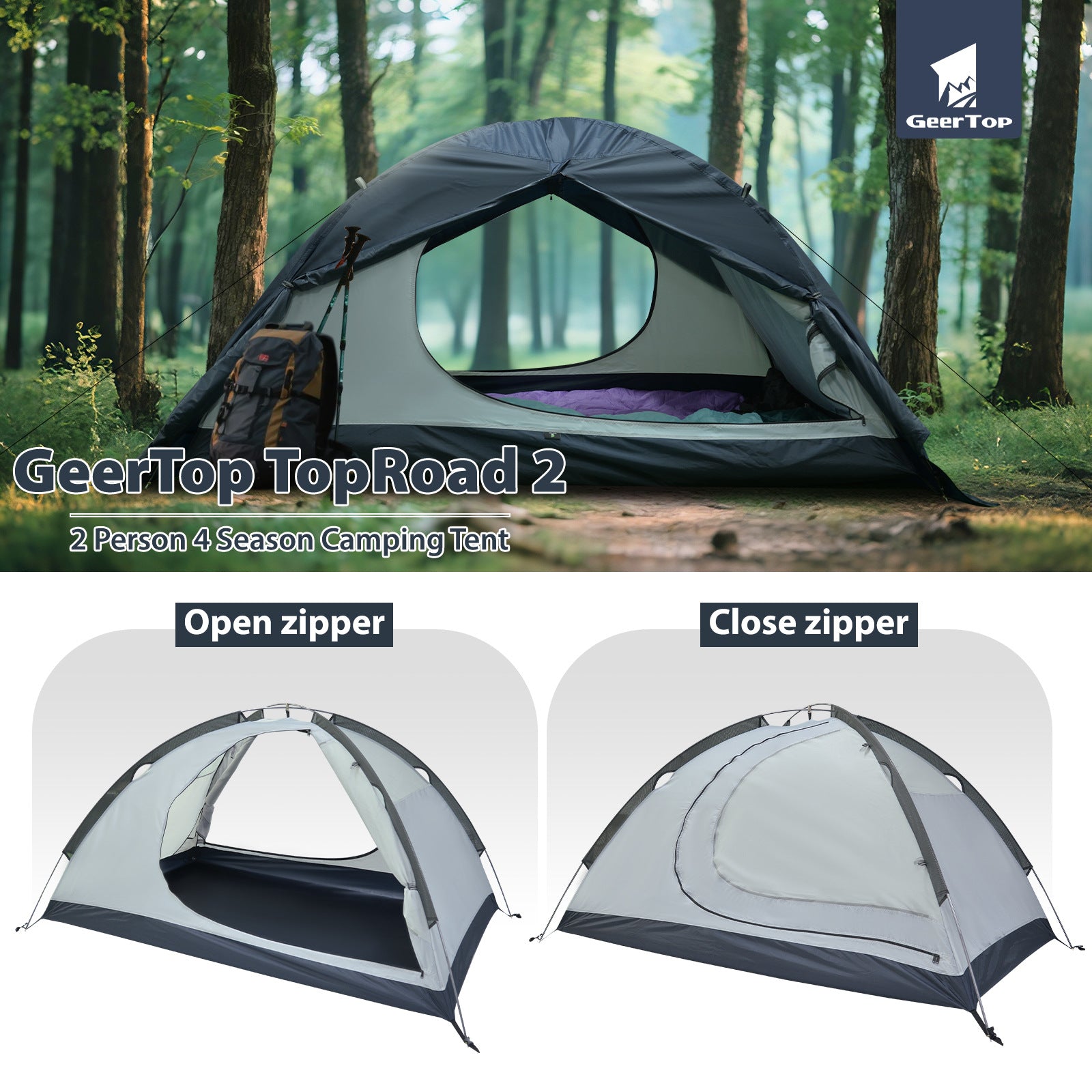 Jituo New Lightweight Tent Outdoor Camping Gear Hiking Aluminum Pole Mountaineering Tent Rainproof Camping Equipment