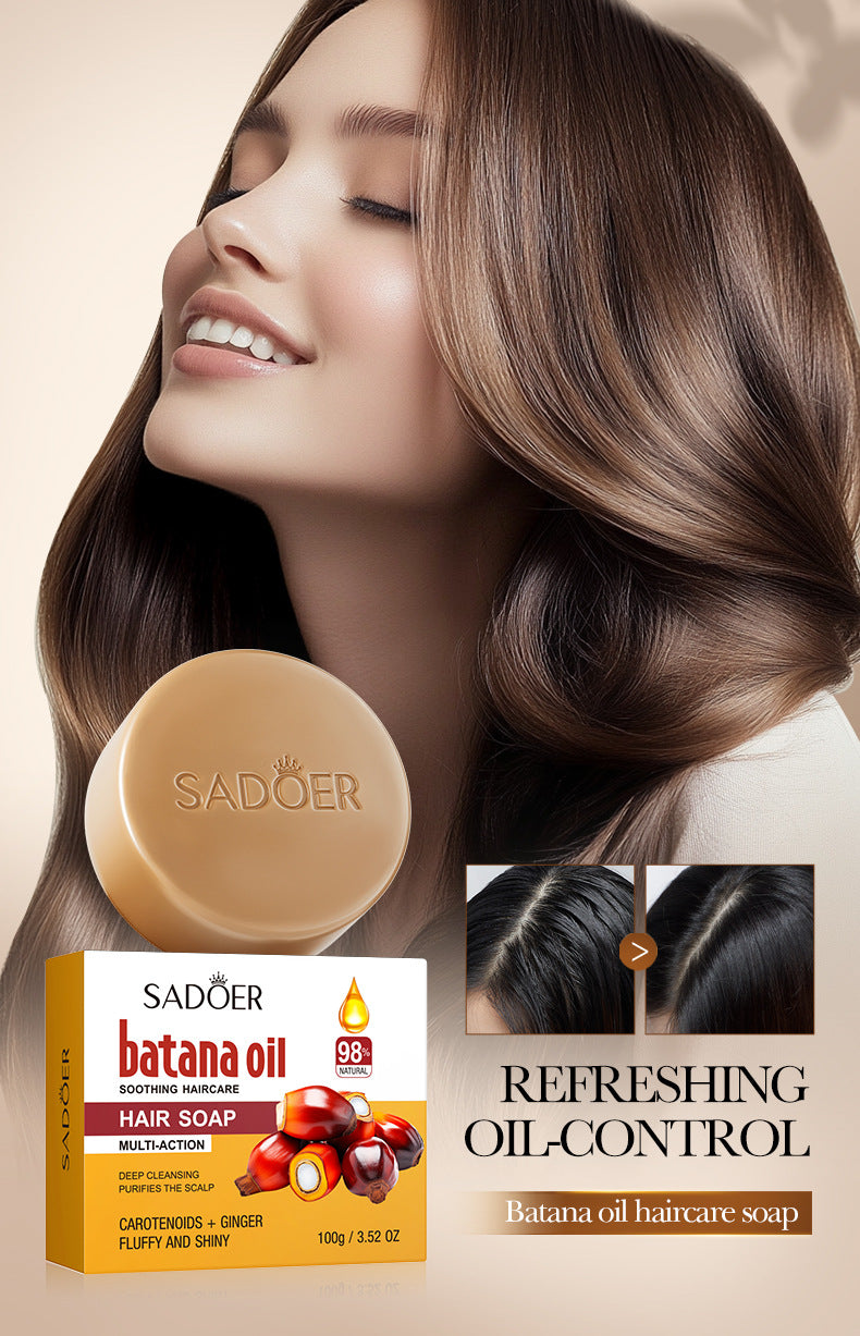 Batahana Hair Soap100g SADOER Deep Cleansing Hair Shampoo Cross-Border Foreign Trade Wholesale