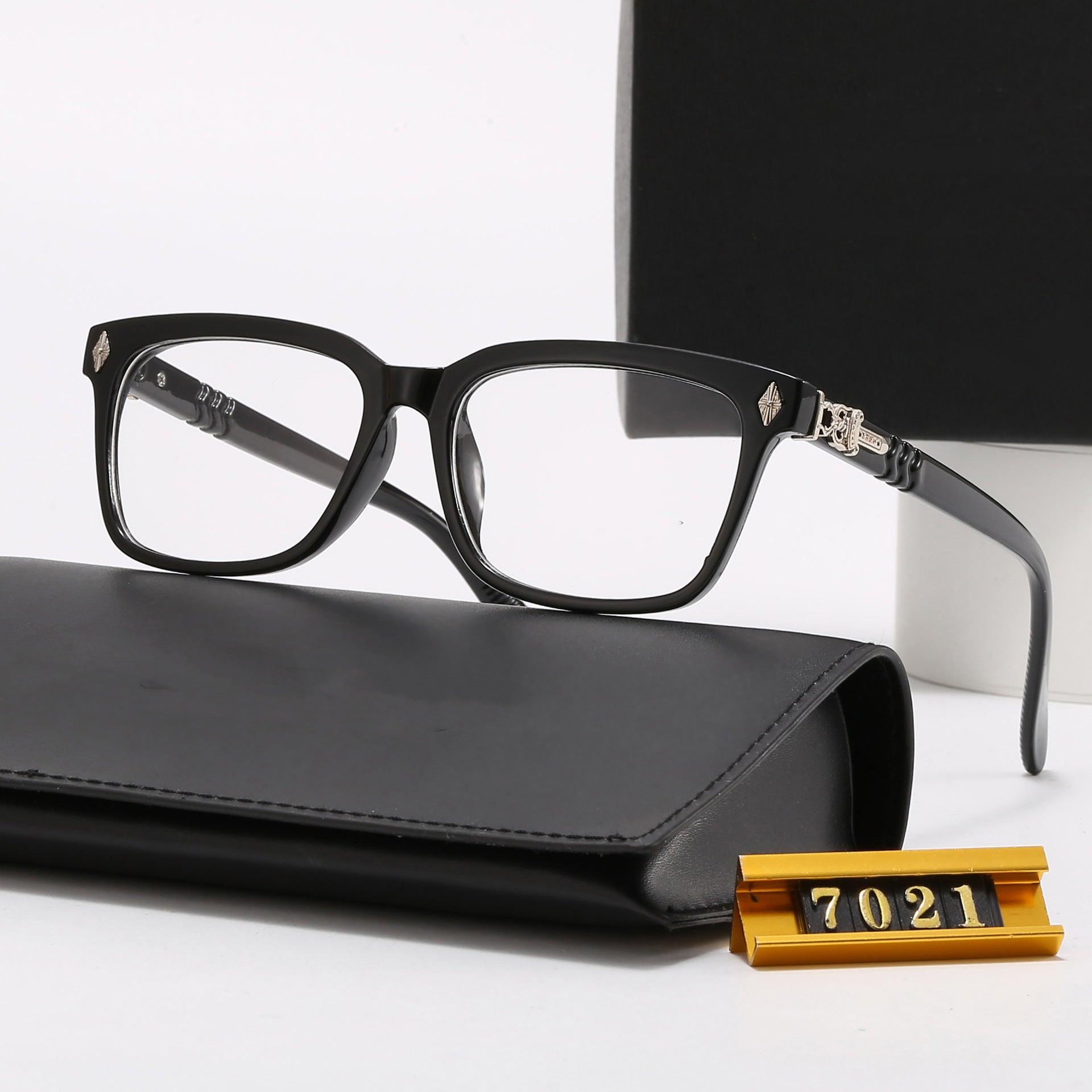 New Fashion Trend Square Frame Anti-Blue Light Non-Prescription Glasses Retro Large Frame Unisex Eyeglasses Prescription Frames7021
