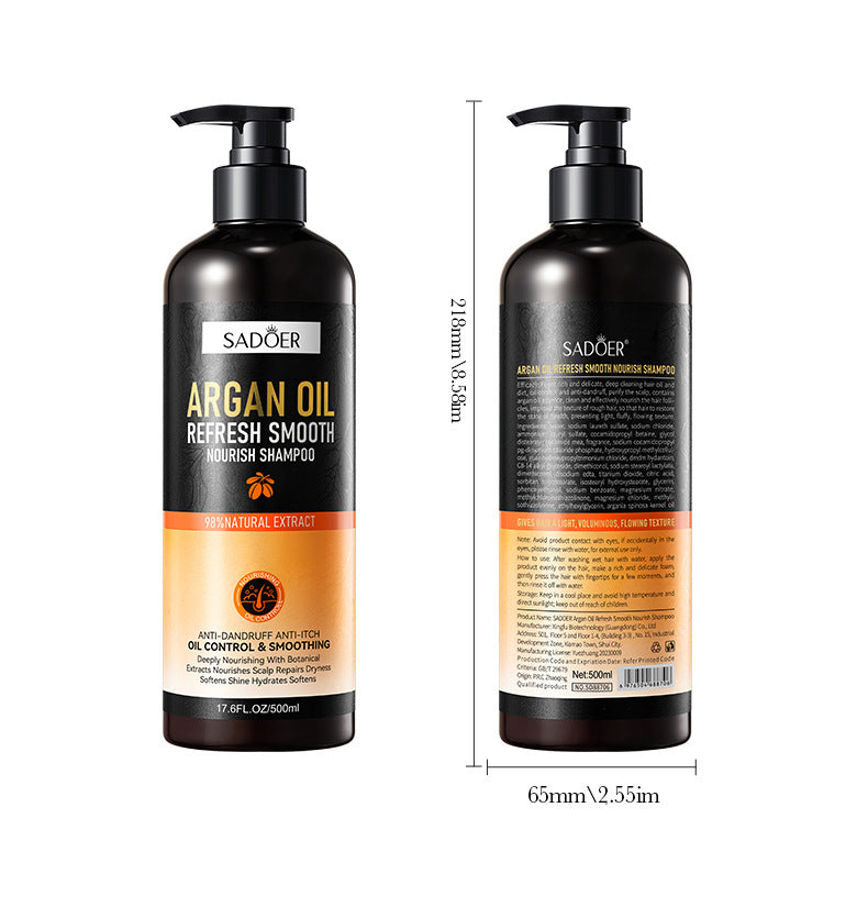 Argan Oil Shampoo500ml SADOER Smooth Anti-Dandruff Refreshing Conditioner Cross-Border Wholesale