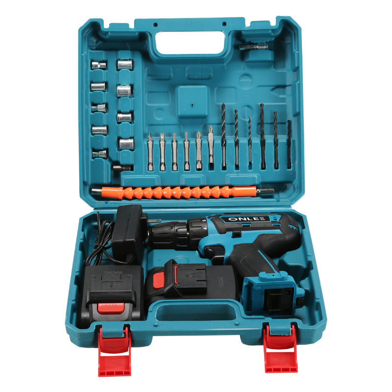 Rechargeable High-Power Electric Impact Pistol Drill Screwdriver Tool Set Multi-Function Lithium Battery Hand Drill