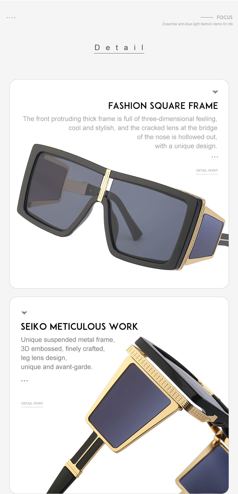 New Steampunk Style Sun Protection Sunglasses for Women, Full Coverage, Men's Trendy European and American Wholesale