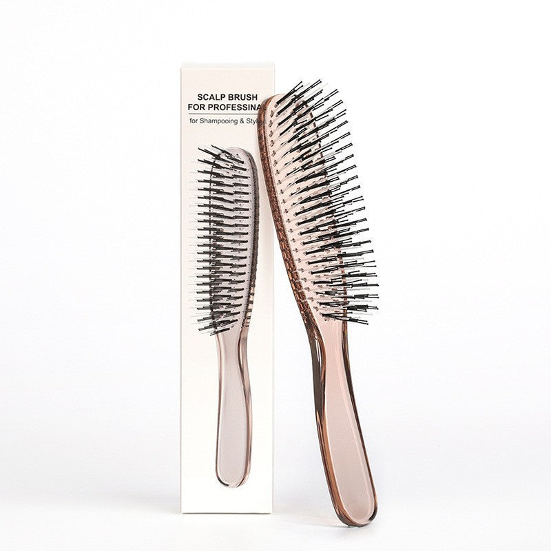 Cross-Border Meridian Fluffy Scalp Cleaning Care Comb High Low Comb Teeth Dry Wet Dual-Use Smooth Hair Fine Needle Electroplated Massage Comb