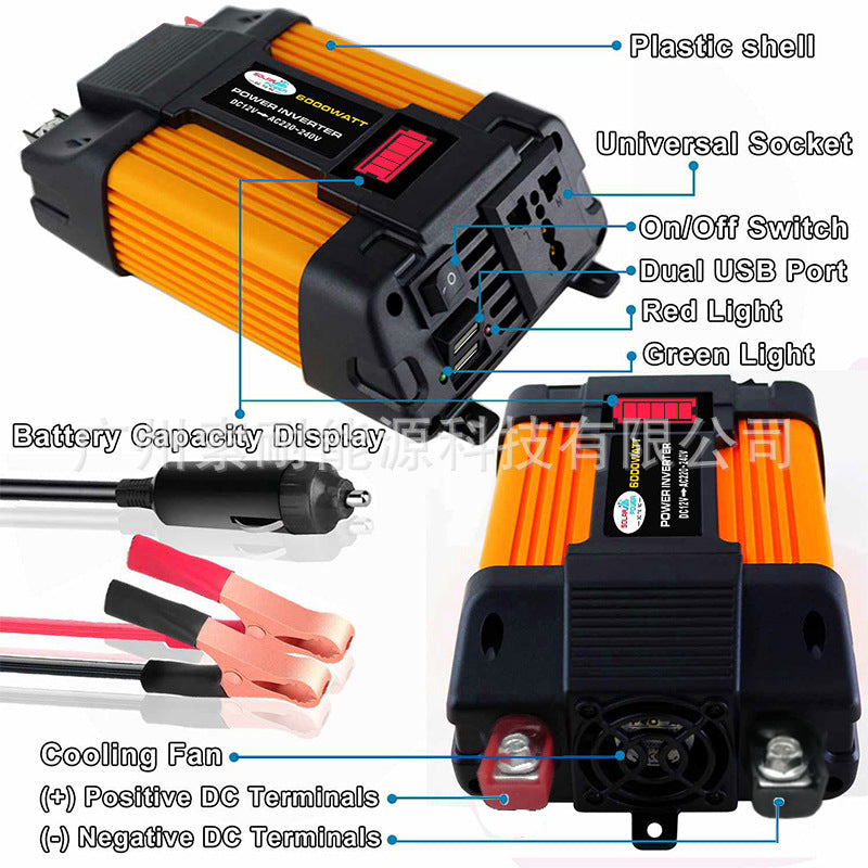 Automobile and Motorcycle Parts Car Converter Inverter300W/500W Car Inverter Power Supply12V Turn110V/220V