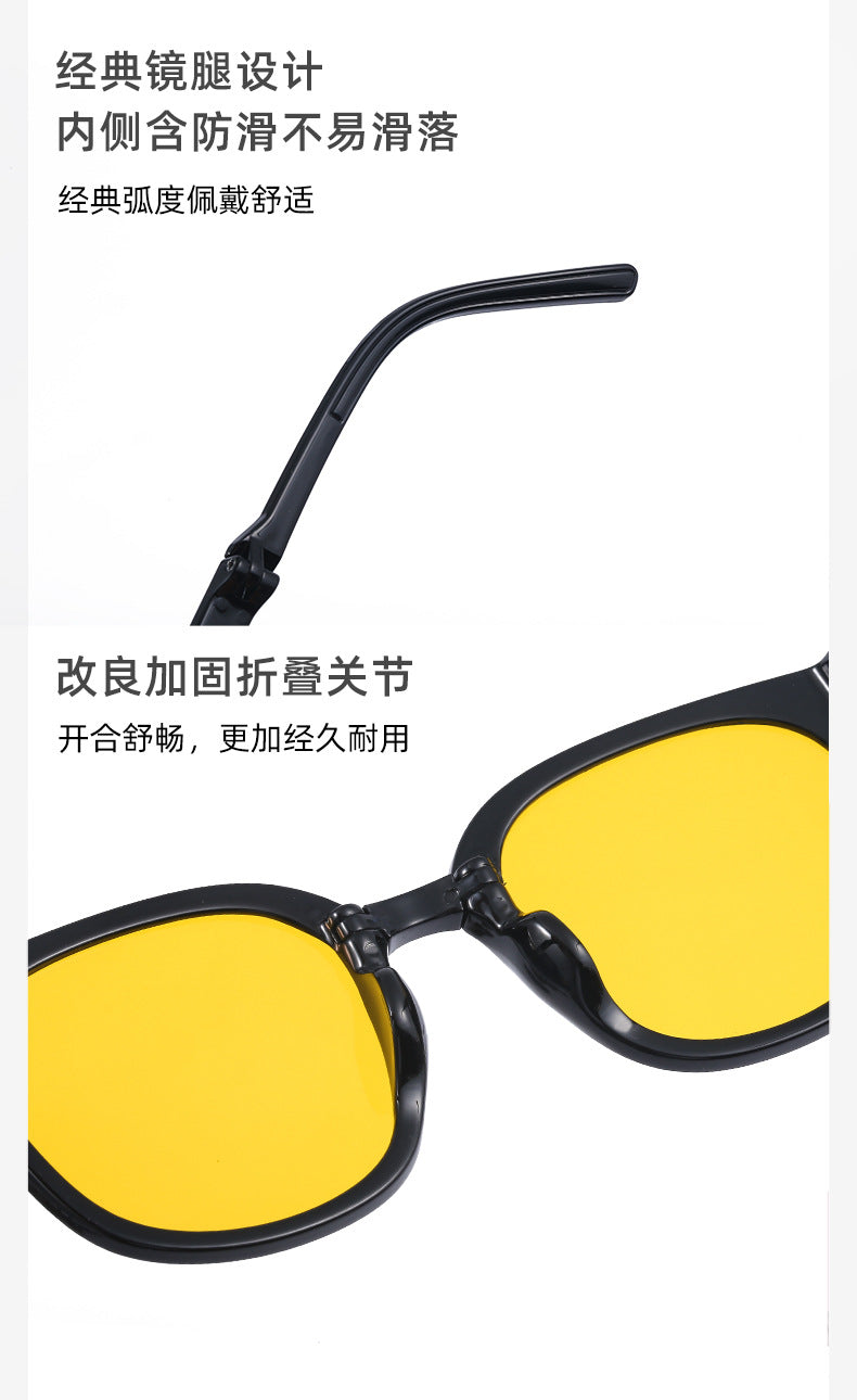 New Fashion Foldable Sunglasses for Women UV Protection Polarized Sunglasses Trendy Portable Full Frame Sun Glasses
