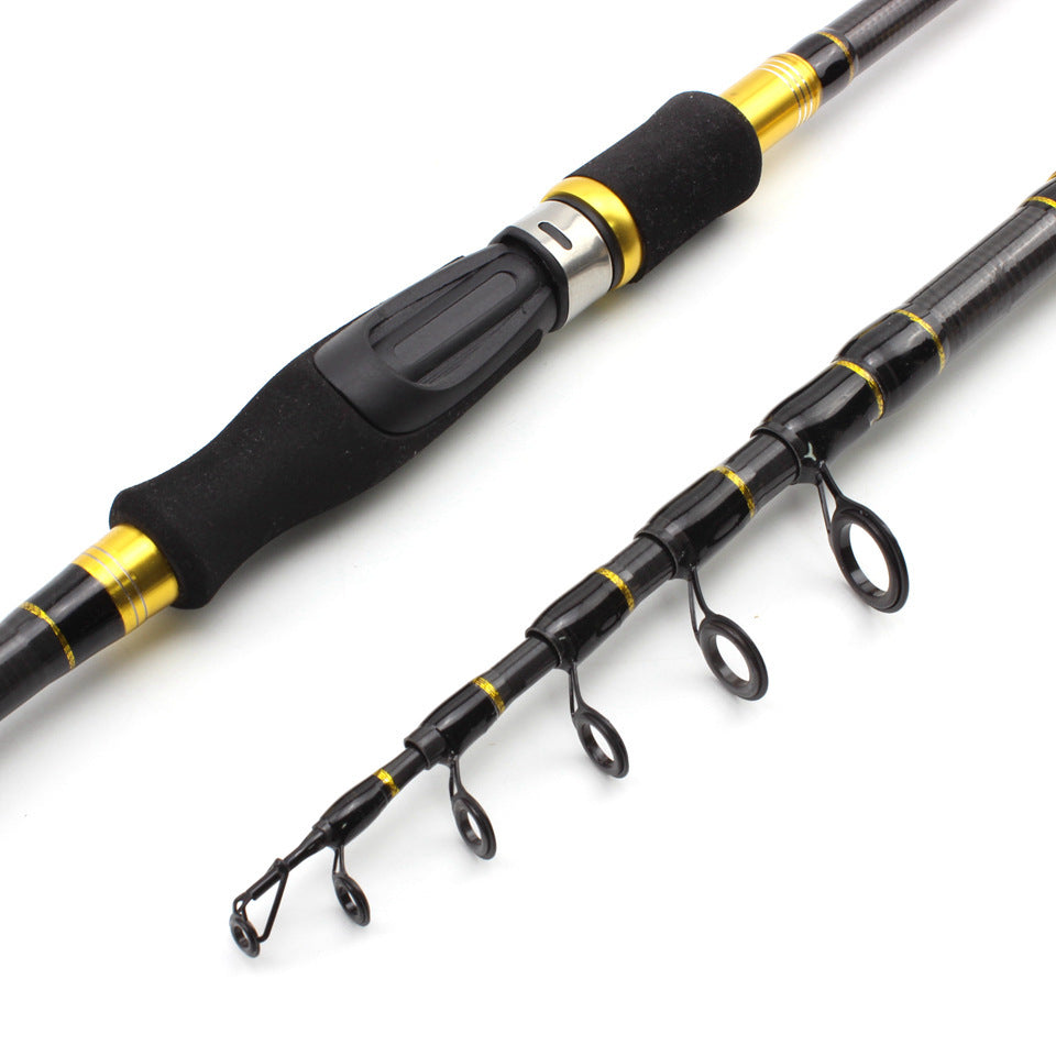 Retractable Lure Rod Carbon Fiber Fishing Rod Ultra-light Ultra-short Comfortable Handle European and American Popular Fishing Rod