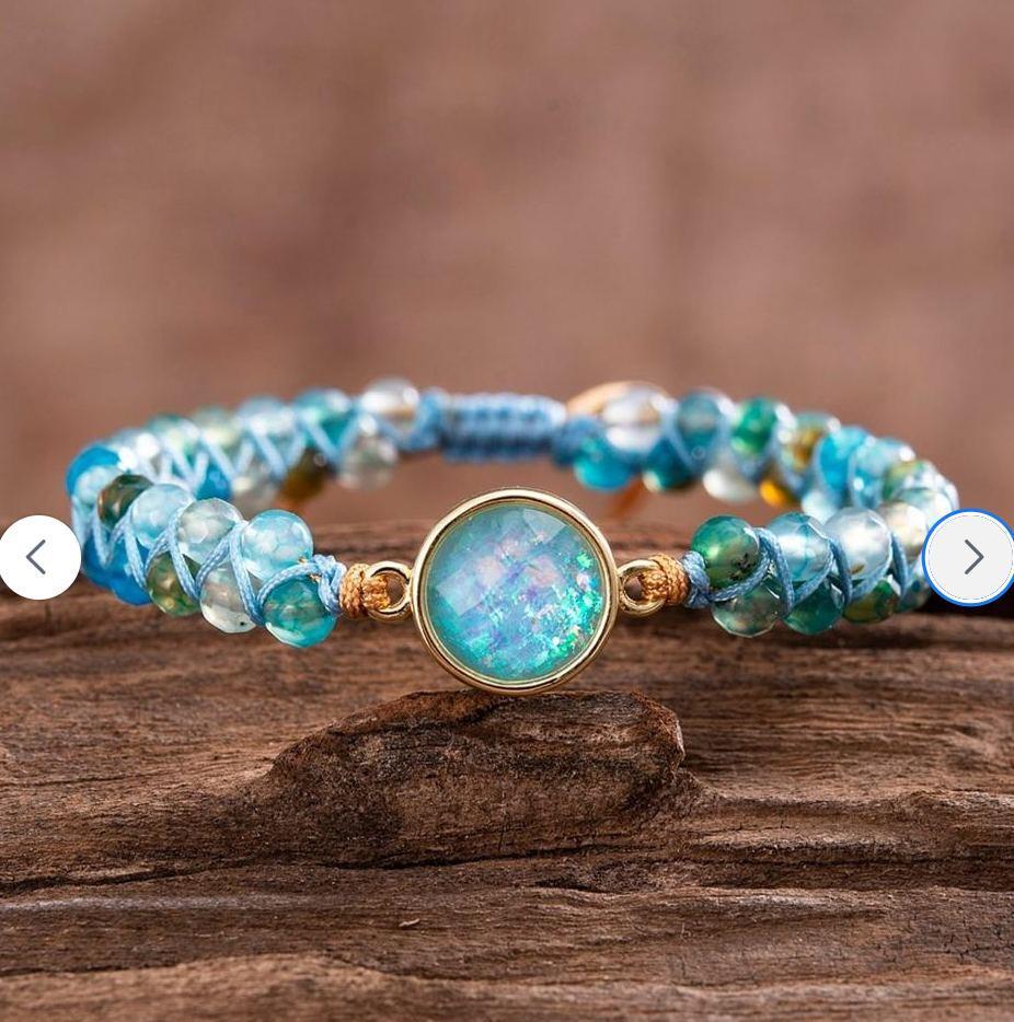 Popular Natural Stone White Pine Gold Flakes Bracelet Bracelet Unisex Bracelet Manufacturer Direct Sale