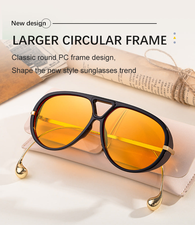 2025New Sunglasses for Women, European and American Fashion Glasses, Double Bridge Personality Aviator Sunglasses, Sun Protection Pilot Sunglasses for Men