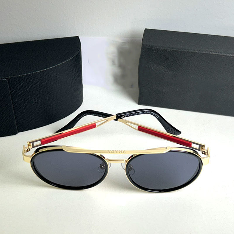 Vintage Oval Fashion Double Bridge Metal Sunglasses European and American Trendy Unisex Sunglasses Cool Sunglasses