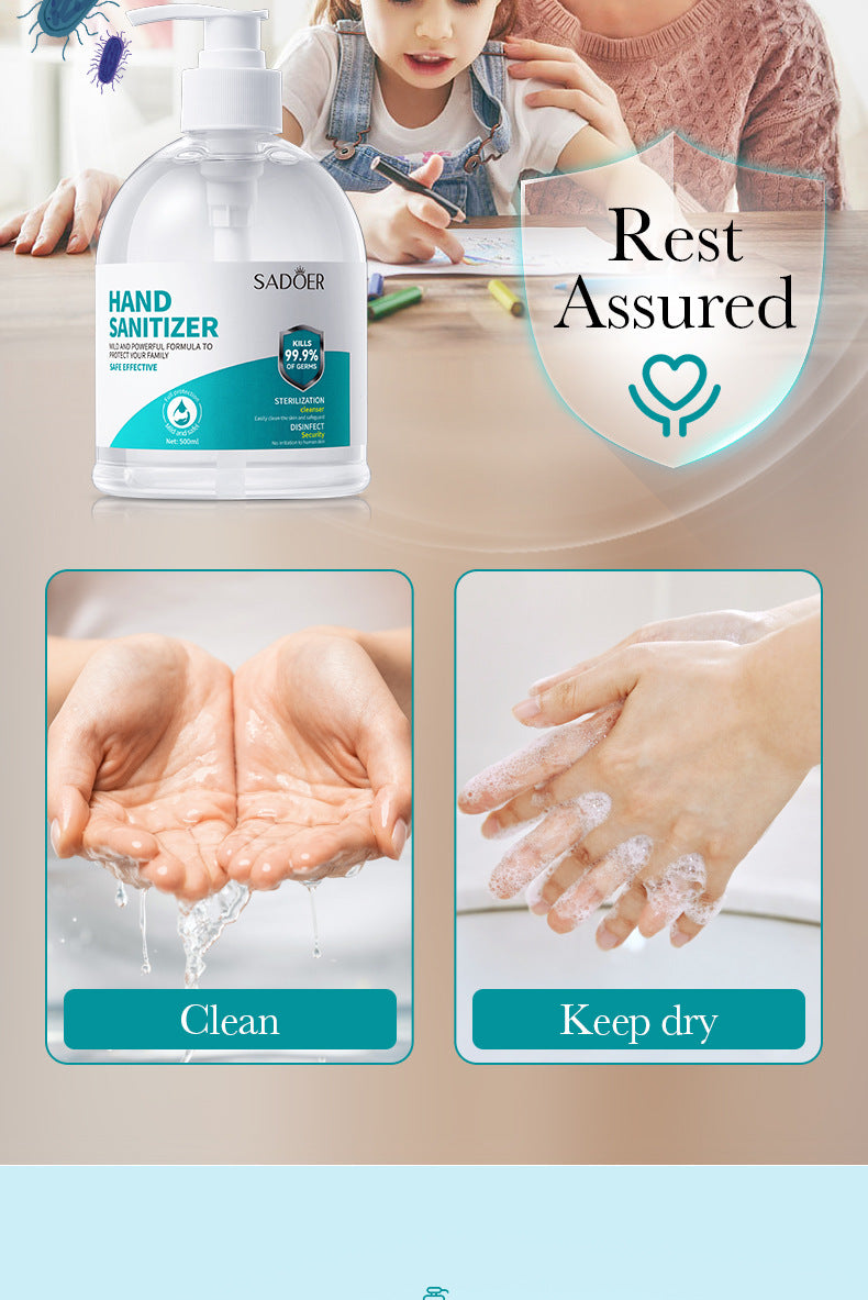 All English Hand Sanitizer500ml SADOER Foam Deep Cleansing Large Capacity  Foreign Trade Wholesale
