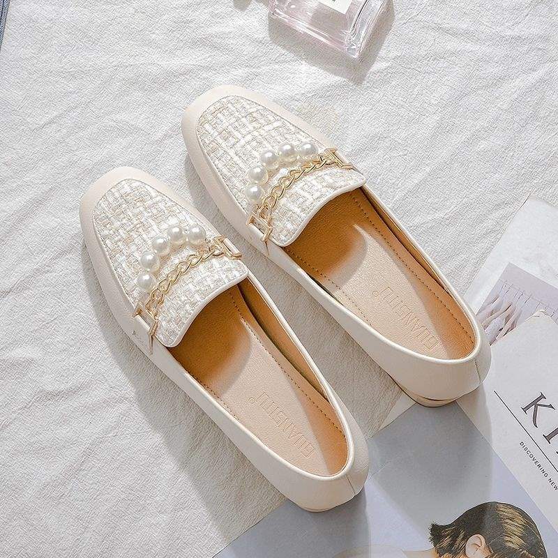 Women's Shoes2025New Slip-On Soft Sole Loafers Versatile Matching Dress Shoes Thick Heel Comfortable Evening Style Mid-Heel Shoes