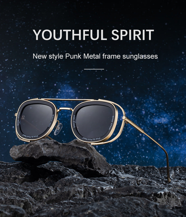 2025New Men's Sunglasses High-End Oval European and American Retro High-Grade Sunglasses for Men Driving