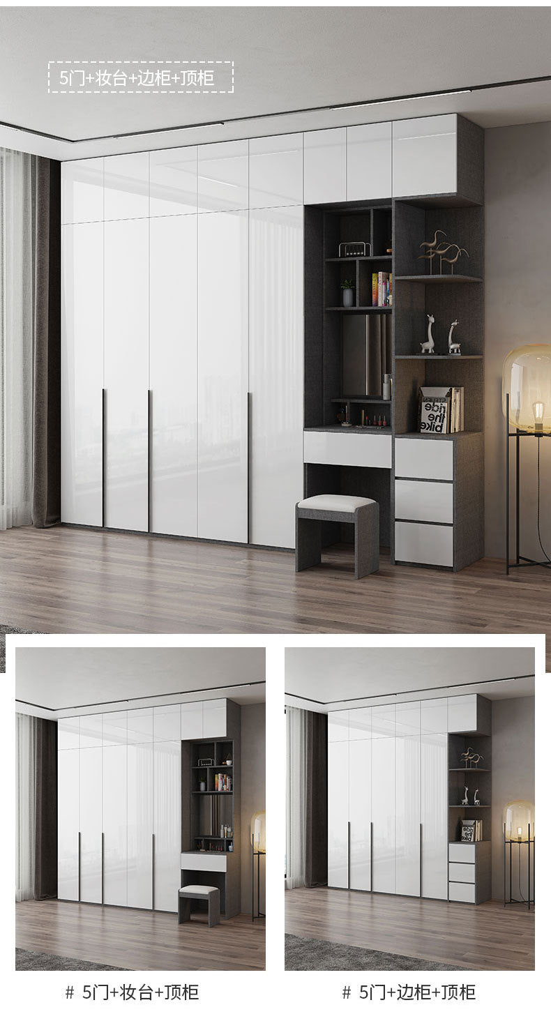 Wardrobe Light Luxury High-End Feel Home Bedroom Simple Rental Room Storage Cabinet Economical Overall Combination Wardrobe Customization