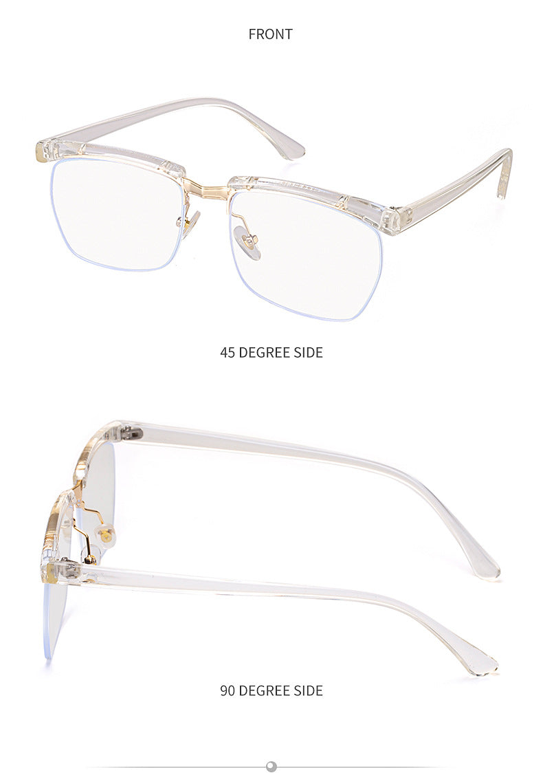 Tom Hardy's Legend of the Underground Half-Frame Glasses Frame High-End Blue Light Blocking Optical Glasses Internet Celebrity Style