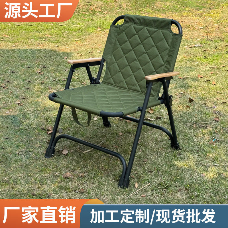 Foldable Chair Outdoor Stall Chair Autumn Winter Quilted Kermit Chair Picnic Chair Portable Table Chair Beach Chair Camping Chair