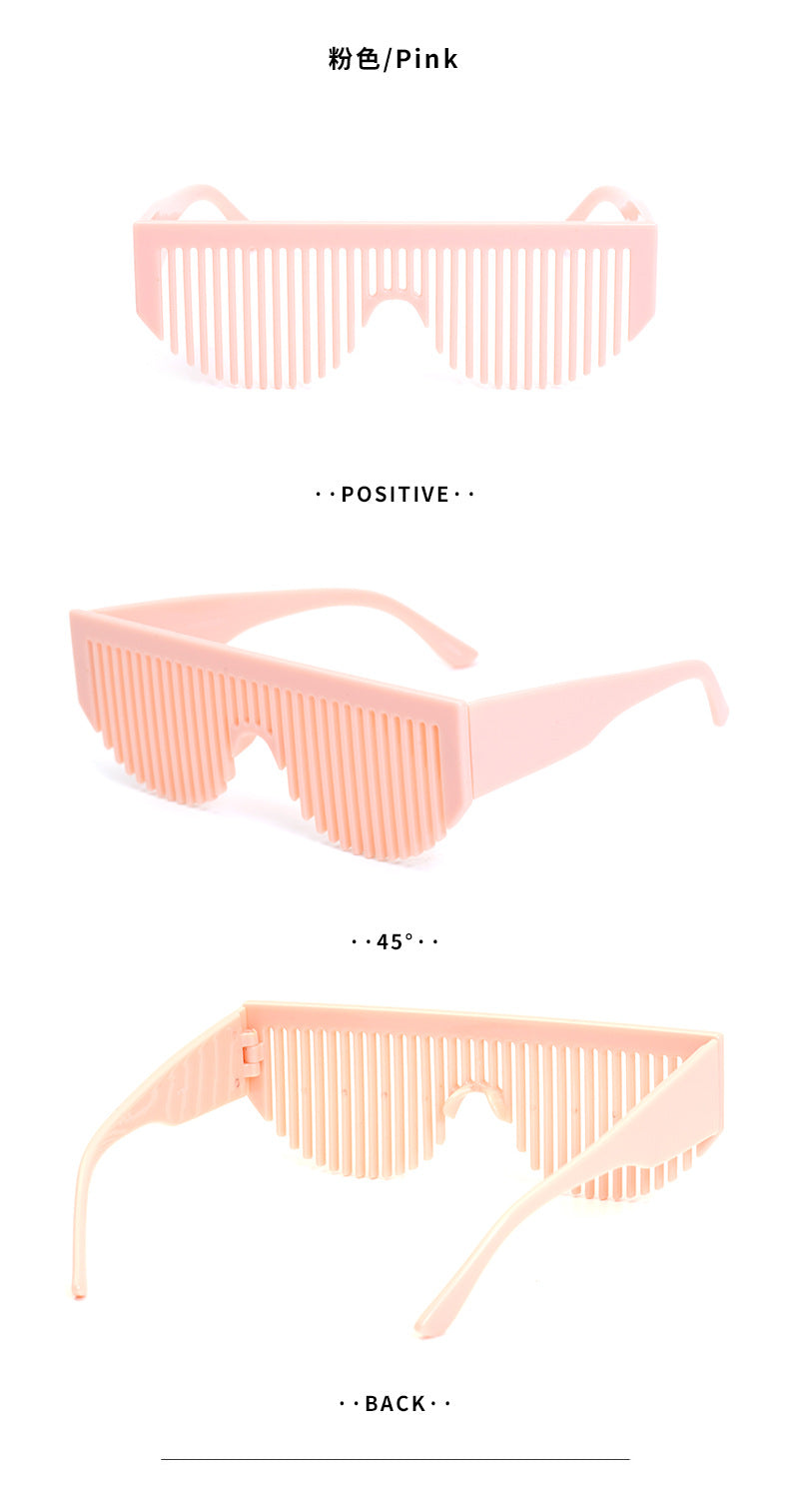 Christmas Costume Creative Comb Sunglasses for Women Multifunctional Gradient Party Blinds Sunglasses Trendy Internet Celebrity
