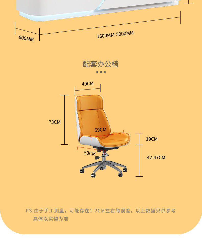 Company Front Desk Reception Desk In Stock Simple Modern White Lacquer Office Desk Bar Counter Beauty Salon Counter Cashier Desk