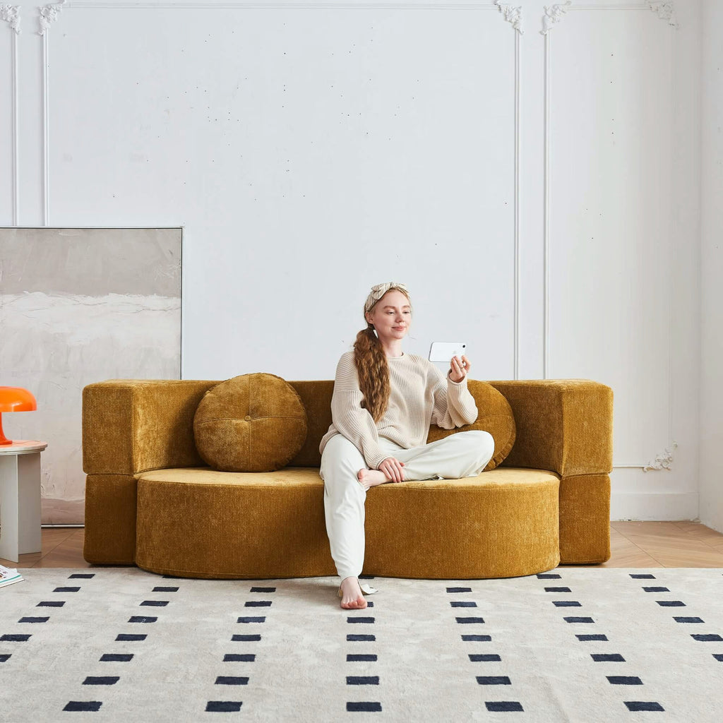 Tatami Fabric Sofa Foldable Compression Small Apartment Living Room Homestay Apartment Tatami Compression Sofa Bed