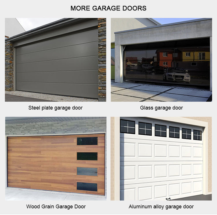 High Quality Automatic Overhead Sectional Hurricane Impact Full Board Insulated Steel Panel Aluminum Garage Doors
