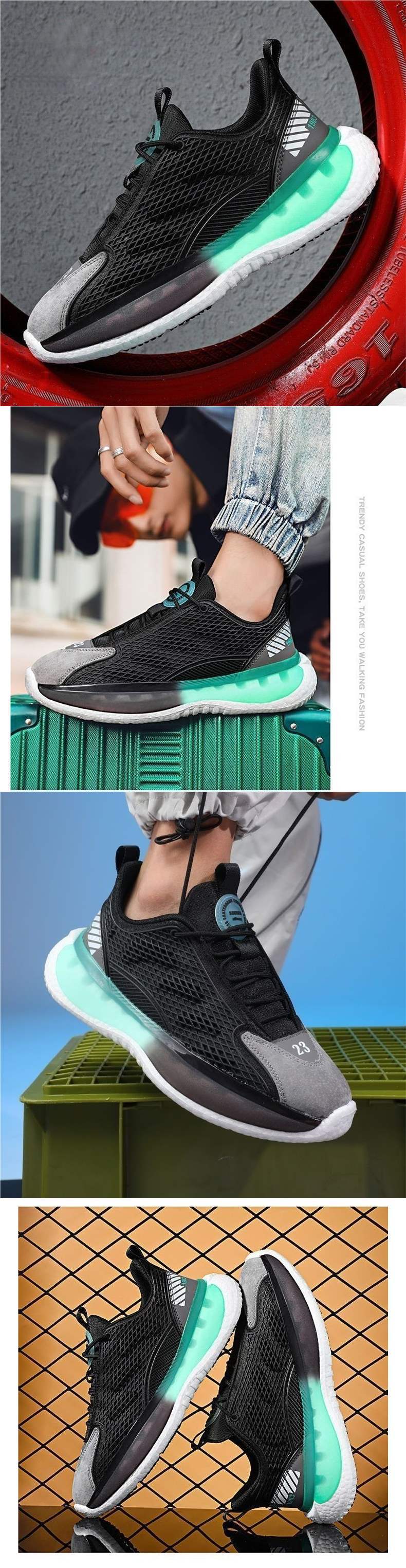 2025New Men's Running Shoes Versatile Low-top Casual Shoes Men's Sports Shoes Soft Sole Trendy Breathable Shoes