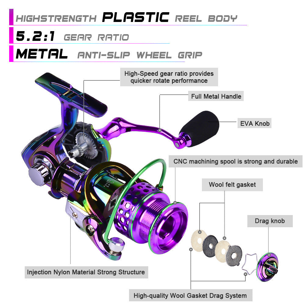 E-commerce Portable Telescopic Lure Rod Set Straight Handle Gun Handle Fishing Gear Combo FBA Overseas Warehouse Fishing Gear