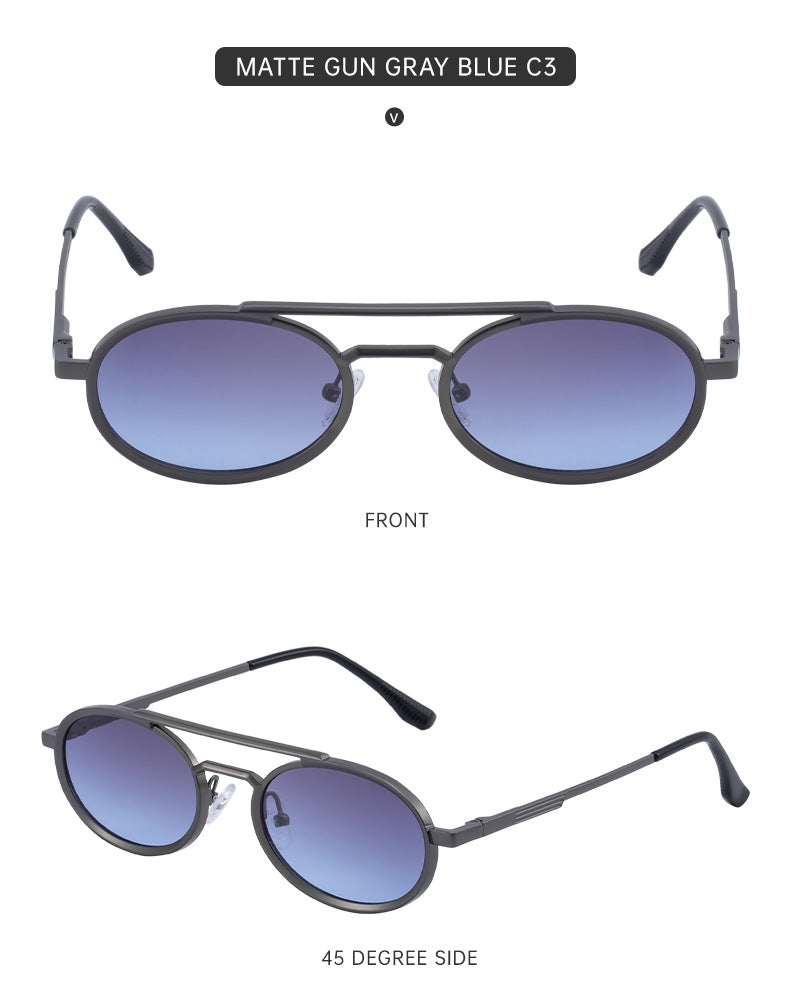 2025New European and American Retro Oval Frame Sunglasses for Men with High-end Spring Sunglasses for Women sunglasses