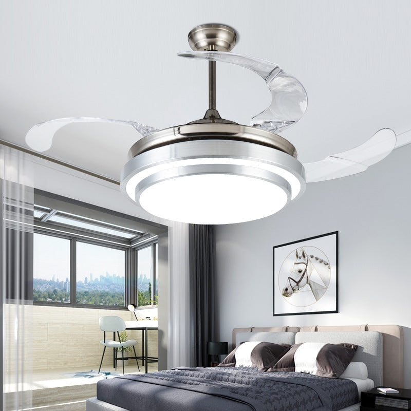 Living Room Ceiling Fan with Strong Wind Power Invisible Household Ceiling Fan Light for Bedroom and Dining Room, Integrated Fan Light with Light, Electric Fan Ceiling Light