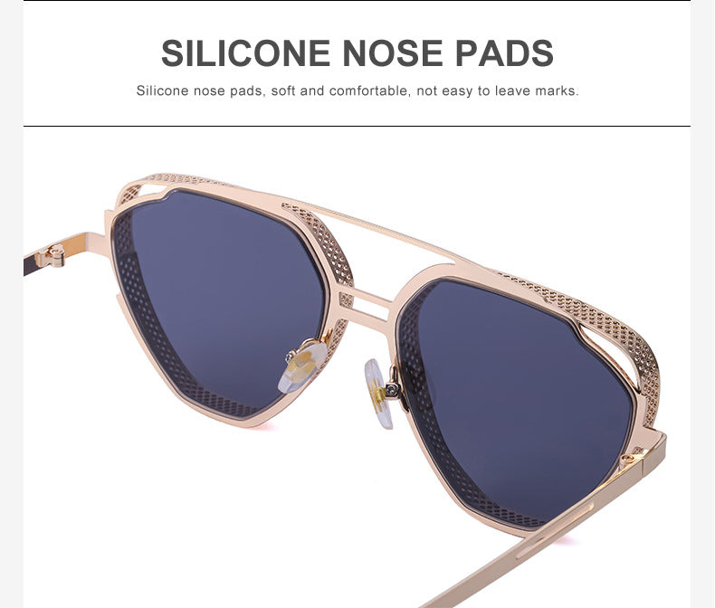 New Hollow Sunglasses for Men, European and American Retro Steampunk Irregular Sunglasses, Fashion Glasses sunglasses