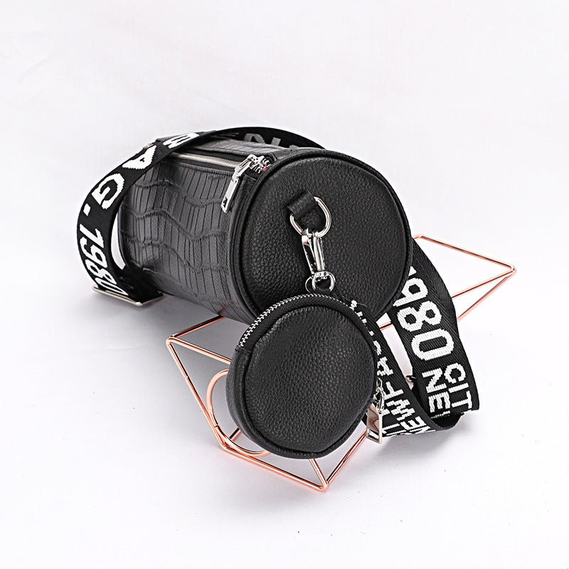 Crocodile Pattern Single Shoulder Women's Bag Trendy Fashion Crossbody Bag Niche Versatile Personality Mini Cylinder Underarm Women's Bag