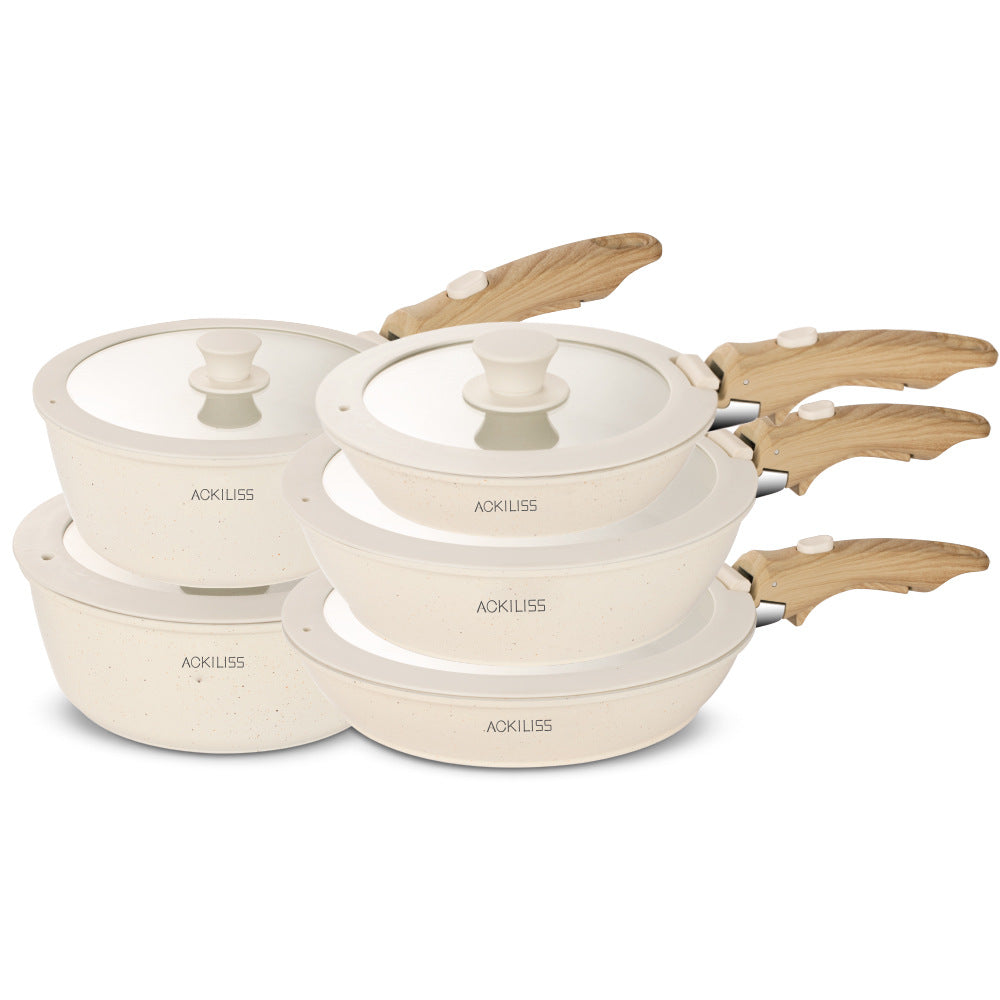 ACL  Household Detachable Set Pot Non-Stick Pot Nine-Piece Frying Pan Soup Pot Frying Pan Induction Cooker Gas Universal